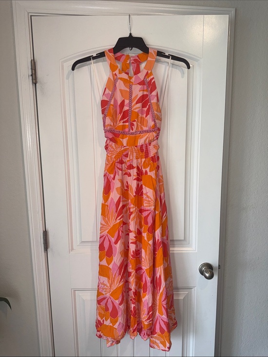 Abel The Label Dresses & Skirts - Anthropologie Abel the Label Rumi Floral Halter Maxi Dress Pink Orange Size S